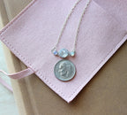 Moonstone & Opal Bar Necklace | Sterling Silver Dainty Celestial Pendant | Handmade Birthstone Jewelry