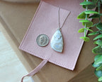 Orbicular Plume Agate Necklace | Sterling Silver Open Bezel Pendant | Handmade Statement Jewelry