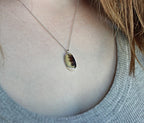 Scenic Dendritic Agate Necklace | Oval Sterling Silver Open Bezel Pendant | Handmade Nature-Inspired Jewelry
