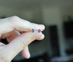 Lumen Amethyst Stud Earrings | 4mm Rose Cut Amethyst in Sterling Silver