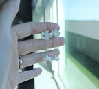 White Floral Convertible Earrings