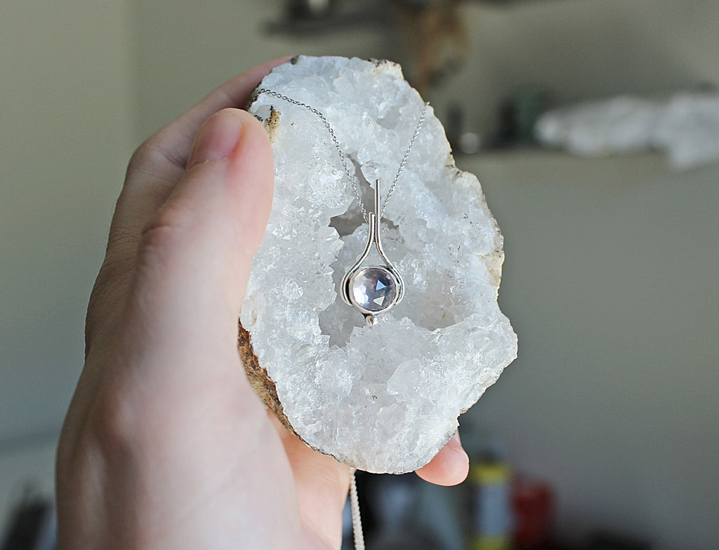 Lavender Quartz Pendant Necklace