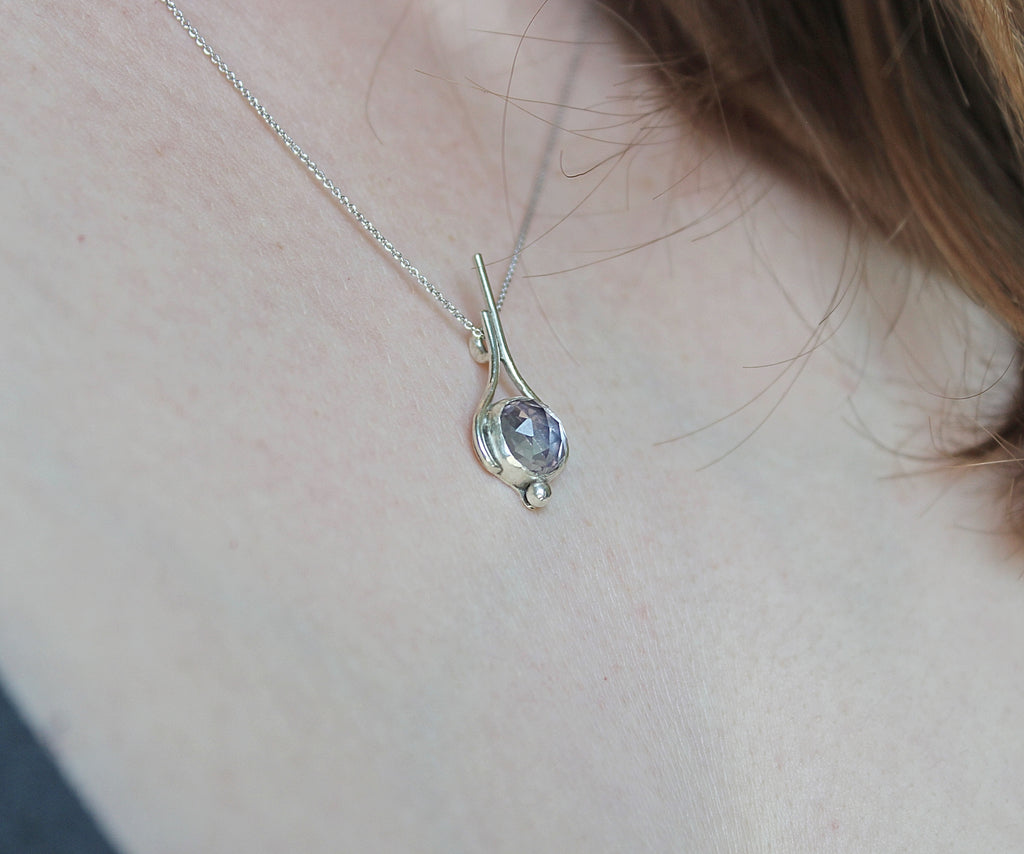 Lavender Quartz Pendant Necklace