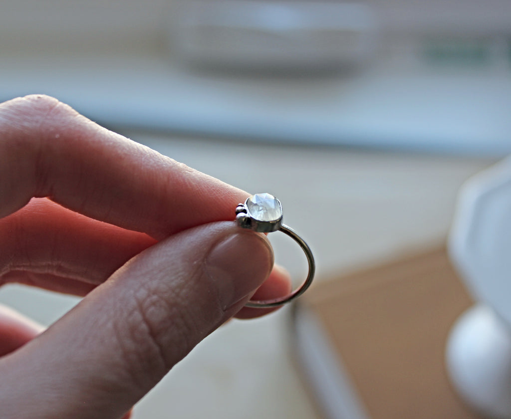 One of a Kind Moonstone Ring in Sterling Silver