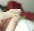 4mm Garnet Stud Earrings