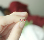 4mm Garnet Stud Earrings