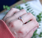 Square Amethyst Sterling Silver Ring US Size 6