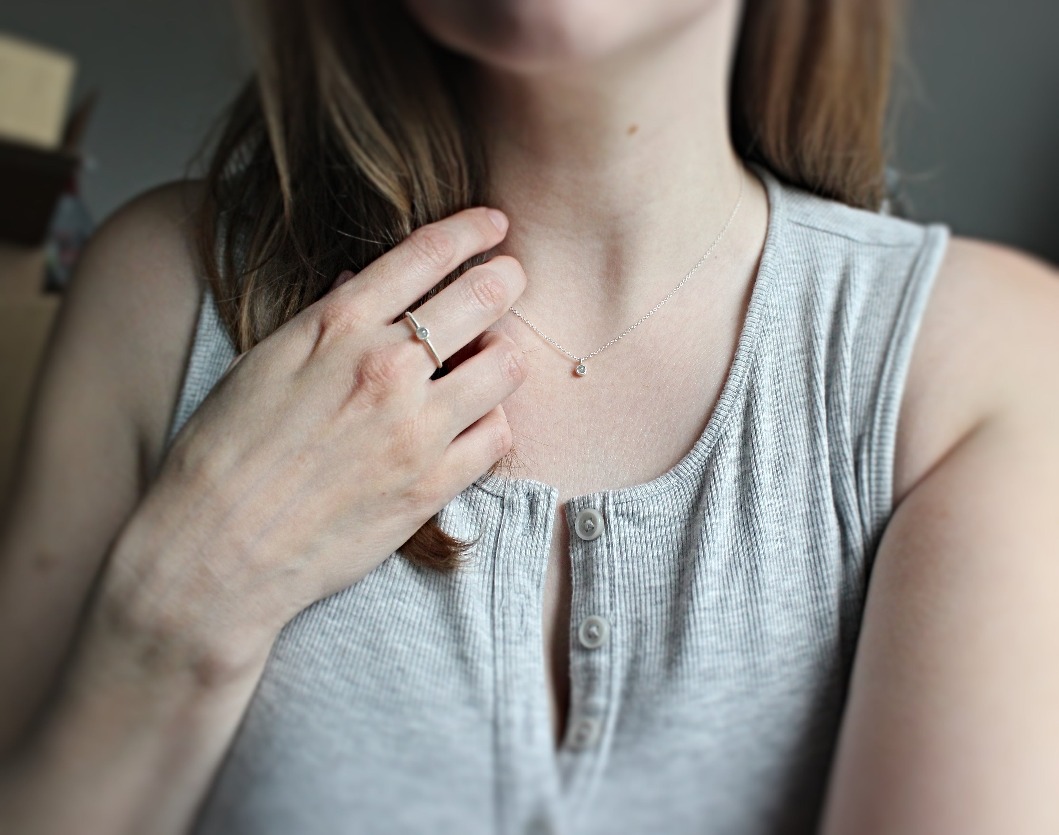 Lumen Diamond Solitaire Necklace | A handcrafted diamond solitaire necklace designed around simplicity, light, and everyday wear.