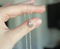 Pink Tourmaline & Moissanite Pendant in Sterling Silver