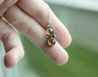 Red & Golden Amber Zircon Necklace