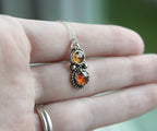Red & Golden Amber Zircon Necklace