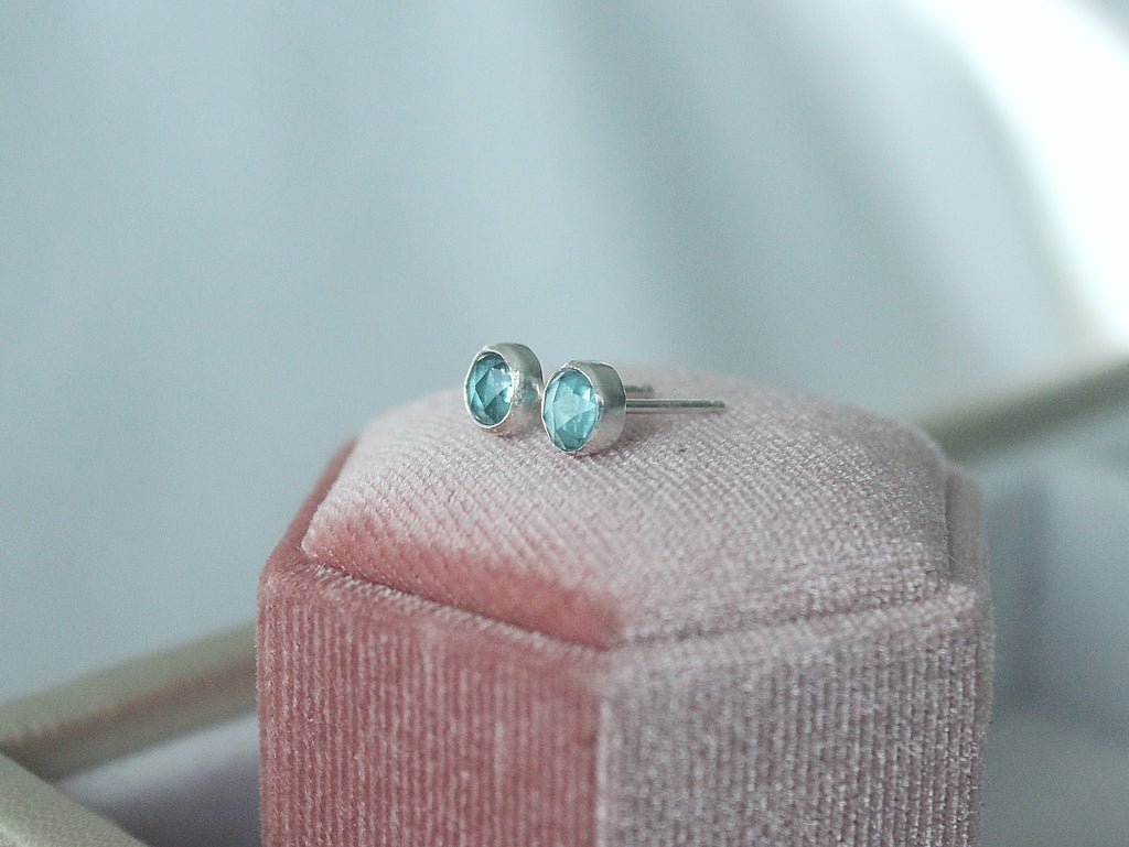 Ocean Blue Kyanite Stud Earrings