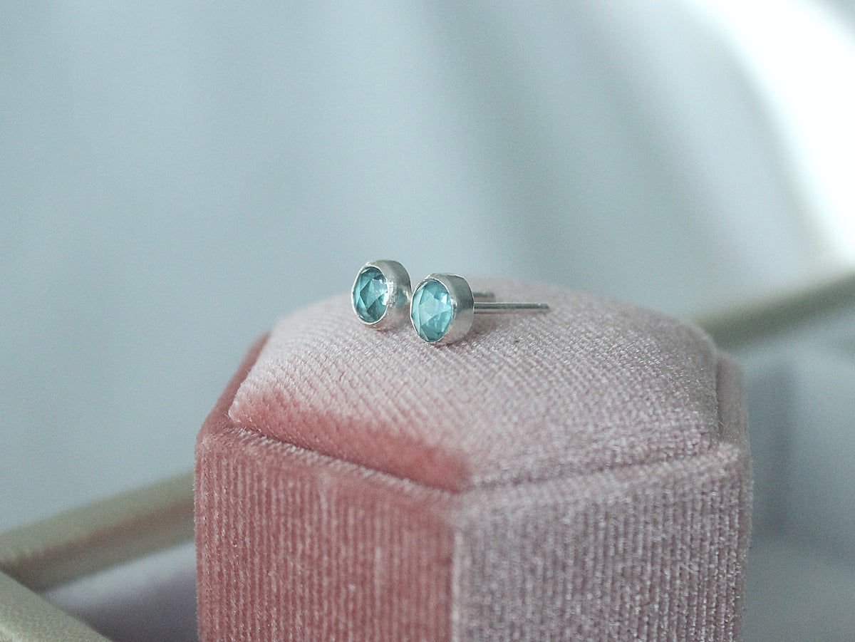 Ocean Blue Kyanite Stud Earrings