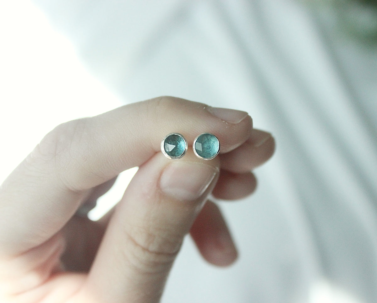 Ocean Blue Kyanite Stud Earrings