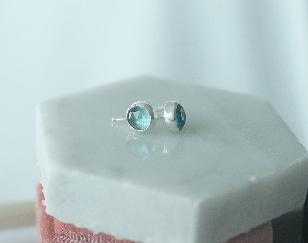 Ocean Blue Kyanite Stud Earrings