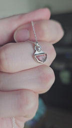 Pink Tourmaline & Moissanite Pendant in Sterling Silver