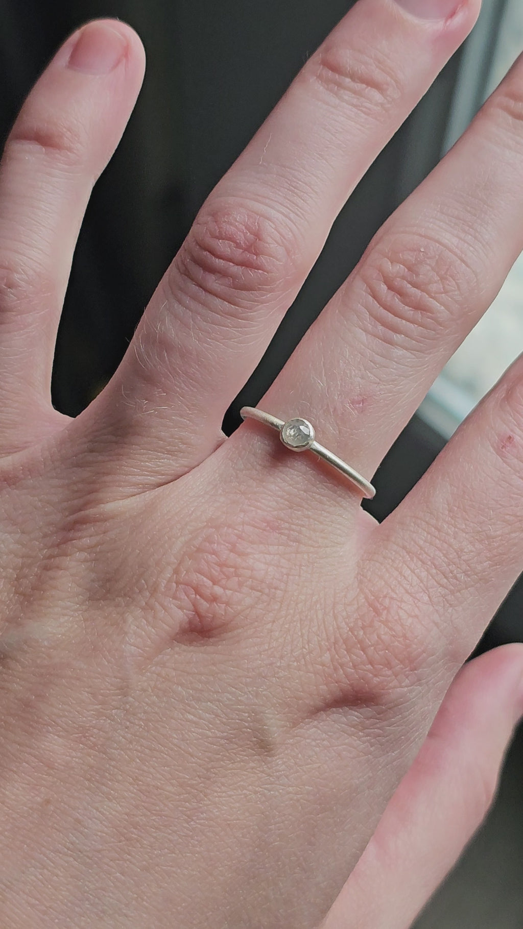 Lumen Diamond Solitaire Ring | US Size 7 | A handcrafted sterling silver diamond ring designed with a minimal bezel setting and timeless silhouette.
