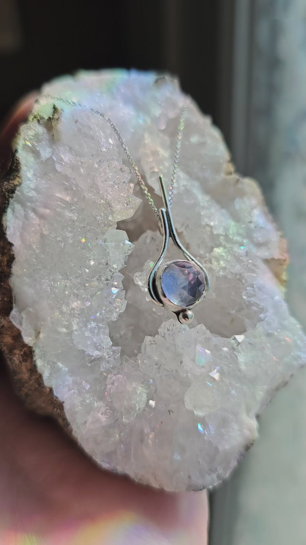 Lavender Quartz Pendant Necklace