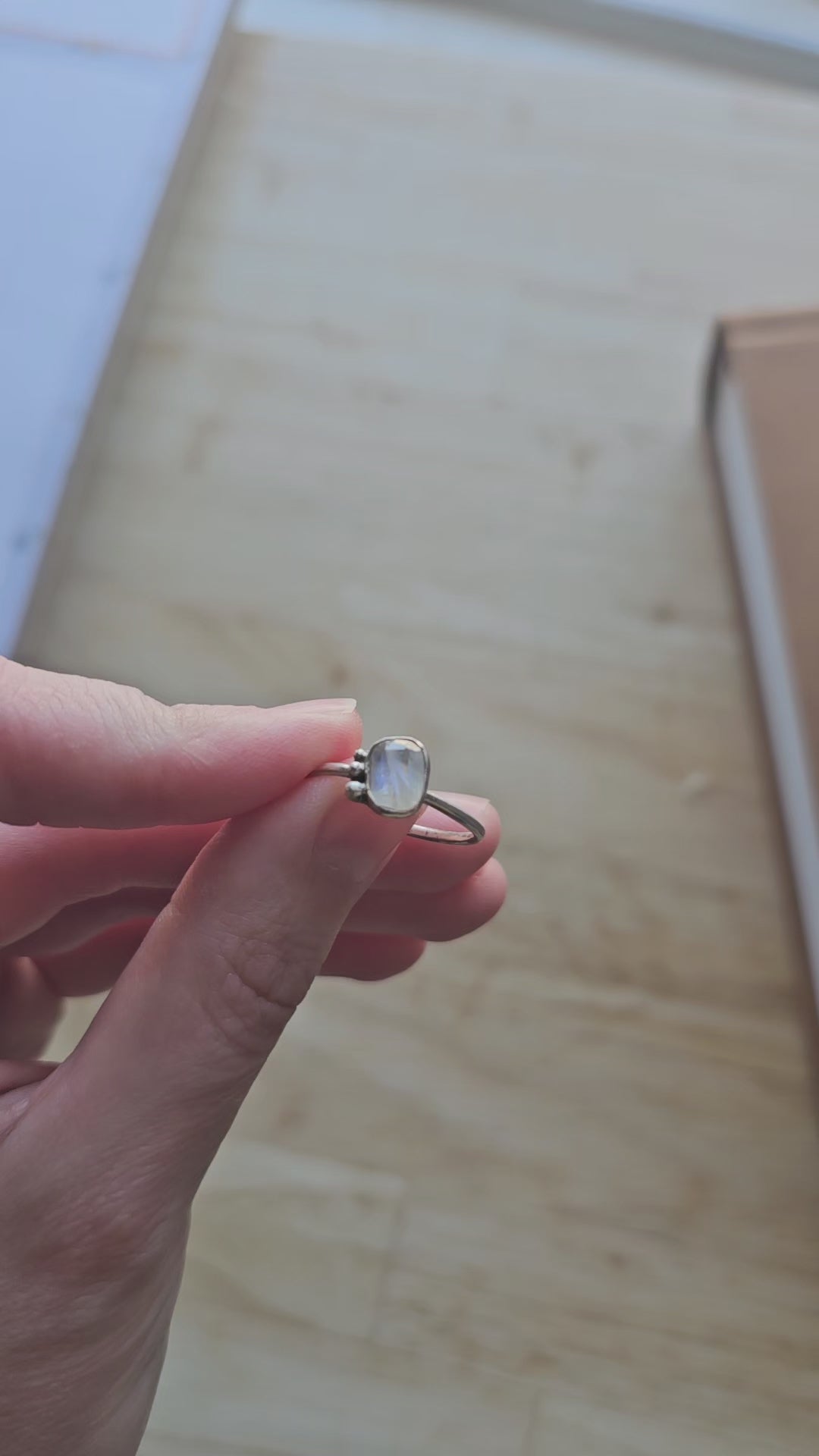 One of a Kind Moonstone Ring in Sterling Silver