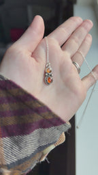 Red & Golden Amber Zircon Necklace