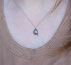 One-of-a-Kind Watermelon Tourmaline & Moissanite Necklace in Sterling Silver