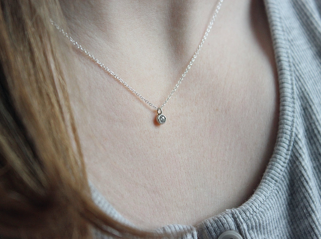 Lumen Diamond Solitaire Necklace | A handcrafted diamond solitaire necklace designed around simplicity, light, and everyday wear.