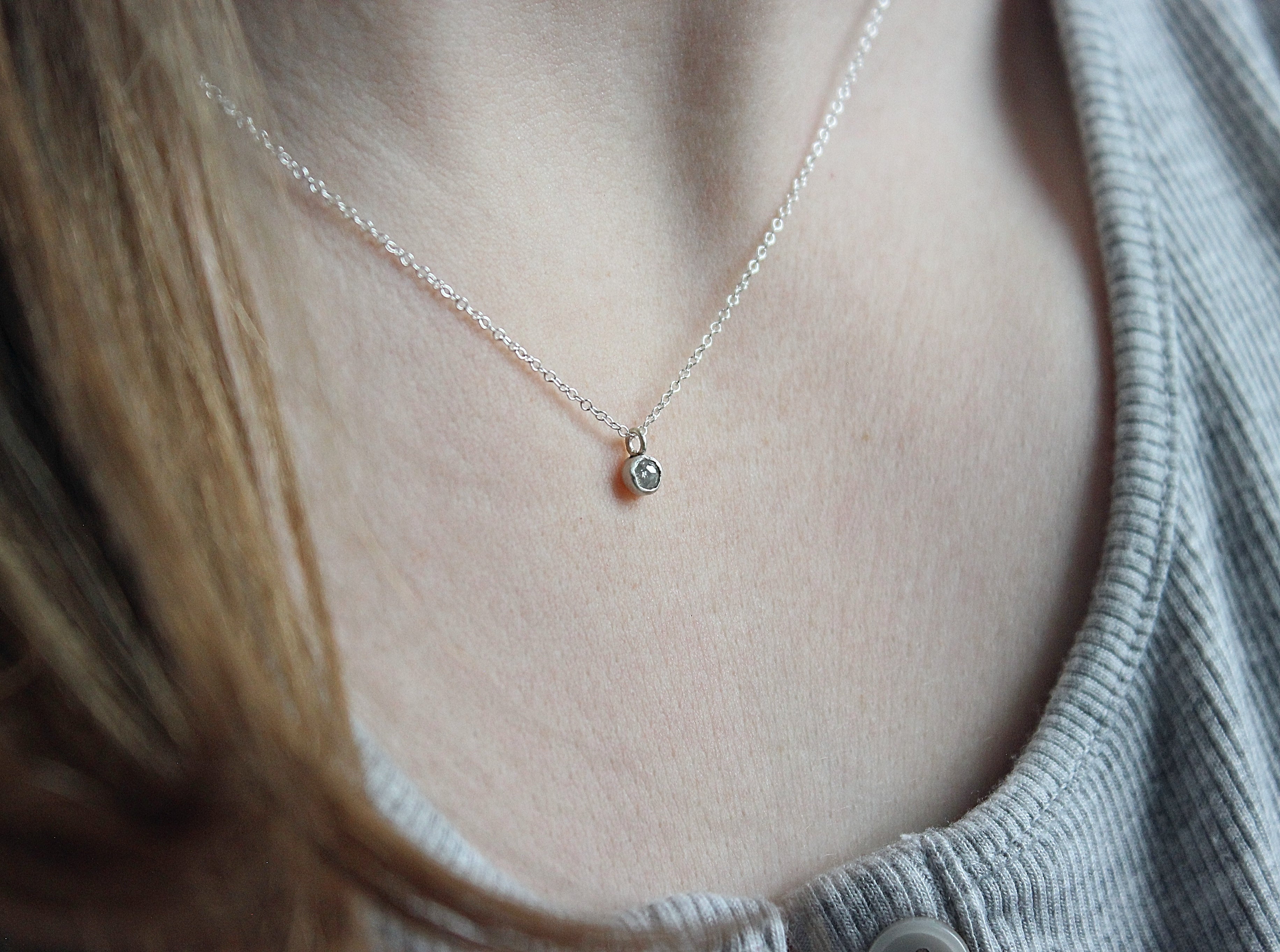 Lumen Diamond Solitaire Necklace | A handcrafted diamond solitaire necklace designed around simplicity, light, and everyday wear.