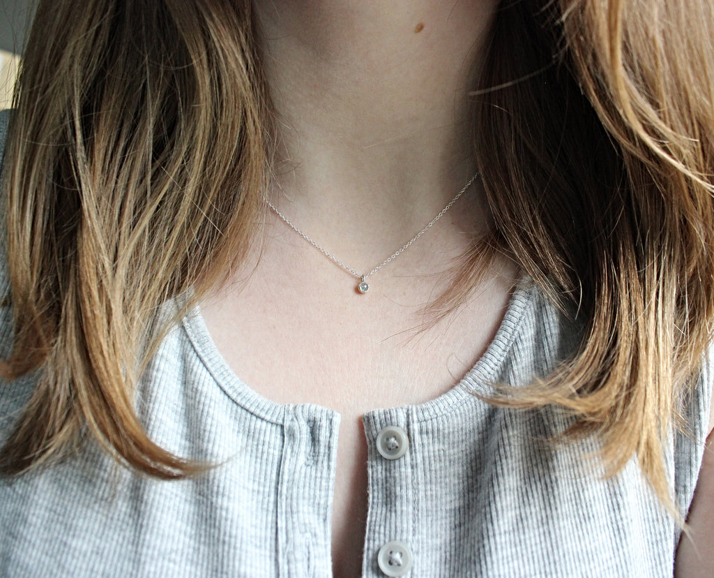 Lumen Diamond Solitaire Necklace | A handcrafted diamond solitaire necklace designed around simplicity, light, and everyday wear.