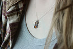 Red & Golden Amber Zircon Necklace
