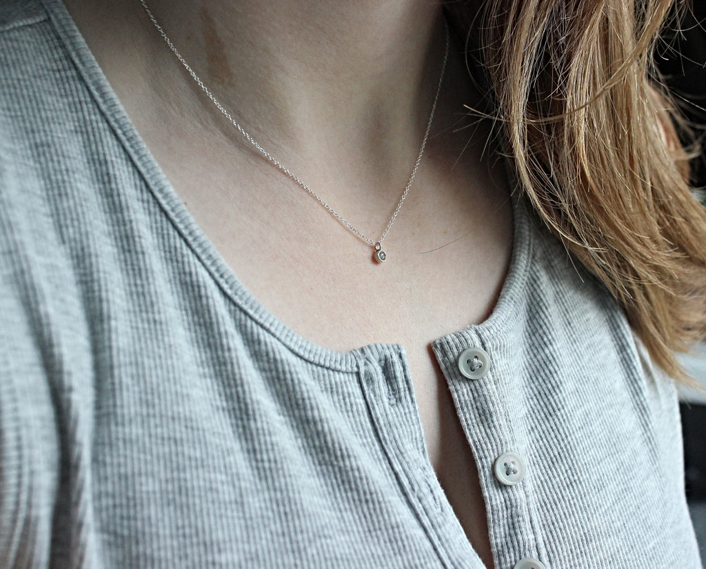 Lumen Diamond Solitaire Necklace | A handcrafted diamond solitaire necklace designed around simplicity, light, and everyday wear.